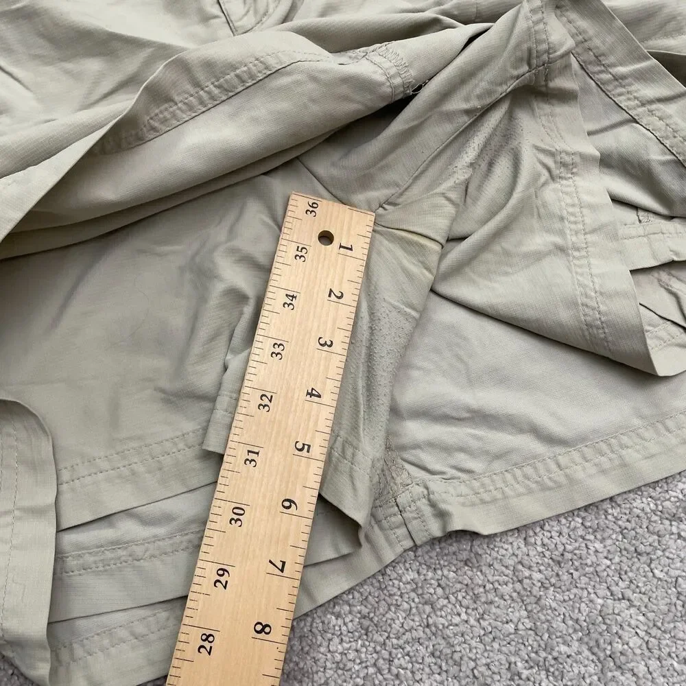 Columbia Titanium Mini Skort Skirt Womens 14 Beige Nylon Pockets Outdoor Casual